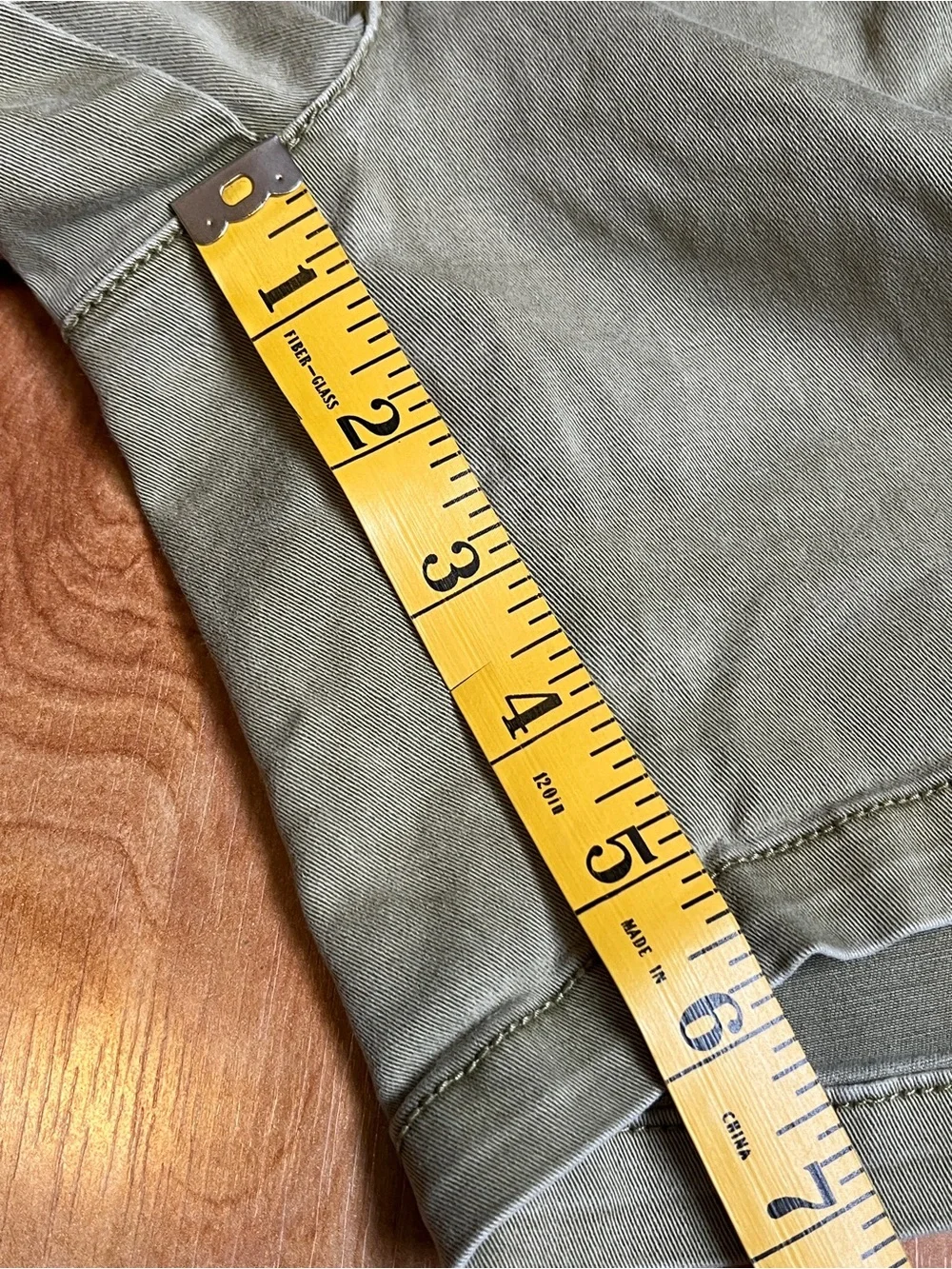 Anthropologie Olive Green Cotton Chino Bermuda Shorts W Functional Back Pockets